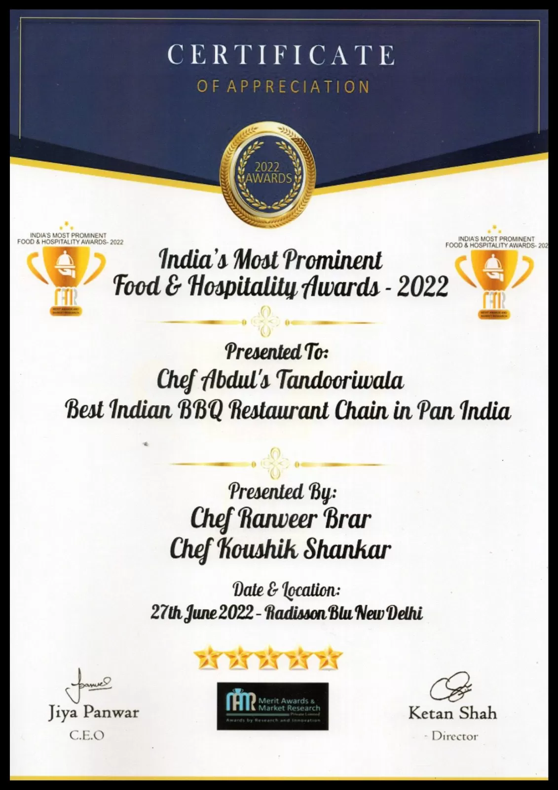 food & hospitality awards 2022